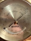 Vintage Germany Benchmark Brass Ship Nautical Barometer W  Wood Base 4  Face