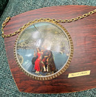 Rare  Vintage Art Plaque Boppard A  Rhein Gold Chain Wall Decor