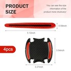 8pcs 3d Carbon Fiber Car Door Handle Protector Sticker  Universal Auto Door Red