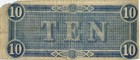 1864  10  confederate States Of America   Civil War Note Richmond Virginia T-68