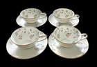 Set Of 4 Vintage Noritake Andrea 5524 Cup   Saucer Sets Floral Japan Excellent