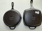 Lodge Cast Iron Skillet Set 10  Round Skillet   10 1 2  Square Griddle New