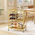 Bar Cart For Home  3-tier Serving Cart With Wheels And Handle  Beverage Cart    