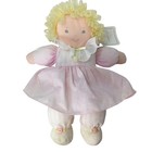 Vintage Eden Baby Doll Blonde Yarn Stuffed Nwt Pink Polka Dot Striped Dress 11 