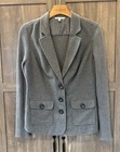 Cabi Half   Half Gray Wool Blend Sweater Blazer Jacket Womens Medium 119