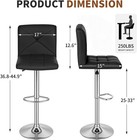Set Of 2 Bar Stools Modern Height Adjustable Swivel Barstools Counter Height Swi