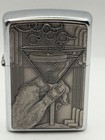 Vintage 2004 Barrett Smythe Martini Glass Emblem Chrome Zippo Lighter New B40