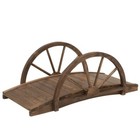 Bridge Garden Wooden 3 Ft Walkway Stained Finish Wood Arch Arc Pond Footbridge