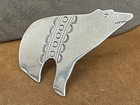 Vintage Native American Navajo Sterling Silver Large Bear Stamped Brooch 21 3 Gr