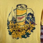 Vintage Miller High Life Shirt Mens Large Yellow Beer Graphic Ched Usa 70s Surf