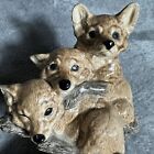 Vintage Charm Of Creamware Fox Trio Figurine By J Spouse Heredities England Rare