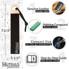Hutsuls Pocket Knife Leather Strop Kit For Knife Sharpening Stropping Compound