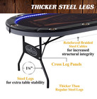 Barrington 10 Player Folding Poker Table With Led Lights     No Assembly Required
