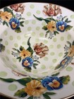    Mackenzie Childs Wildflowers Large Enamel Compote Green 89221-386