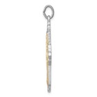 Sterling Silver Platinum-plated   Gold-tone 4-way Medal Cross Pendant 3 85gm