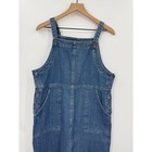 Vintage Denim Jumper Dress Womens Medium Blue Jean Overall 90s Modest Cottage