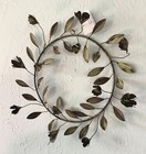 Nwt Anthropologie Leafy Buds Iron Posable Christmas Holiday Wreath Green Patina