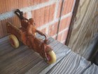 Antique 4-3 4  Hubley Indian Cast Iron Motorcycle Crash Car   Rubber Wheel  Usa
