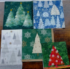 5 Modern Christmas Winter Trees Snowflakes Paper Napkins For Decoupage   Crafts