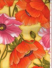 Large Golden Yellow Red Poppies Cotton Quilt Fabric Benartex 4250-12 Black