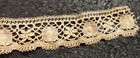 Antique Handmade Bobbin Lace 84 x1 75  Tea Color Trim