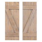 2 Pcs Farmhouse Wall Mounted Paulownia Wood Window Shutter 36  X 13   For Window