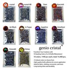 Ss10 Hotfix Rhinestones  10 Assorted Multicolor Packs  1440pcs Each  Strong G   