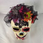 Day Of The Dead Mexican Folk Art Decor Hand-painted Lace Sequin Sugar Skull
