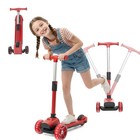 Kick Kids Scooter For 3-14 Year 4 Adjustable Height Three Wheel Toddler Gift Usa
