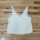 Vintage Vanity Fair Cream V-neck Camisole Sz 42 48 Lace Trim Bow Accent