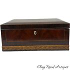 Antique Inlaid Mahogany Sewing Box Secret Compartments Victorian Empire 1860