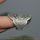 Collect Rare Old Chinese Miao Silver Horse Exorcism Lucky Hand Jewelry Ring