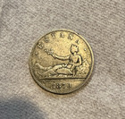 1870 Spain 5 Pesetas Silver Coin High Value