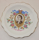 Vintage 1953 Queen Elizabeth Ii Coronation  Small Pin Plate Royal Standard 