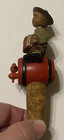 Vintage Mechanical Hand-carved Wooden Cork Bottle Stopper With Poseable Head