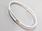 Mexico 925 Silver Modernist Hinge Bangle Bracelet 7  15 98g