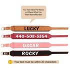  Personalized Wide Leather Dog Collar Soft Padded Print Pet Name For Rottweiler 