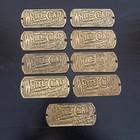 Vintage White Clad Simmons Hardware Co Brass Embossed Nameplate Tag St Louis Mo