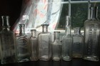Antique 8 Piece Embossed 1880 s- 1890 s Medicine Bottle Lot