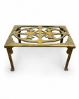 Vtg Brass Footman Trivet   Tea  Coffee  Plant Or Cocktail Stand Pierced Design