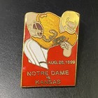 Vtg 1999 Notre Dame Vs Kansas College Football Game Day Hat Lapel Pin 