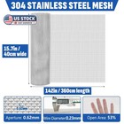 30 Mesh 304 Stainless Steel Mesh Screen  15 7in X 142in Wire Screen Mesh