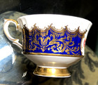 Vintage Paragon By Appointment Teacup Only Royal Blue Floral Gold Lace And Trim