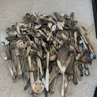 Huge Lot Collection Of 200 Vintage Antique Mixed Silverplate Forks Knives Spoons