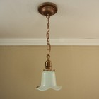 Vintage Antique Vaseline Uranium Art Glass Pendant Ceiling Lamp Light Fixture