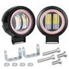 2x 3inch Led Work Light Bar Round Spot Pods Red Halo Offroad Fog Driving 4wd Atv