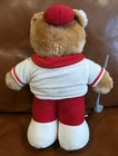 Vintage 9 Inch Super Grandpa Golf Bear Stuffed Animal Plush Toy Flaws See Detail
