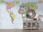 3d Classic World Map Self-adhesive Removeable Wallpaper Wall Mural