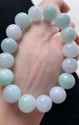 Grade A Icy Green Jadeite Jade 13 4mm Beads Bracelet Bangle 0501