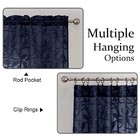  Anji Bird Navy Blue Sheer Curtains 45 Inches Long 2 Panels Set For Small 